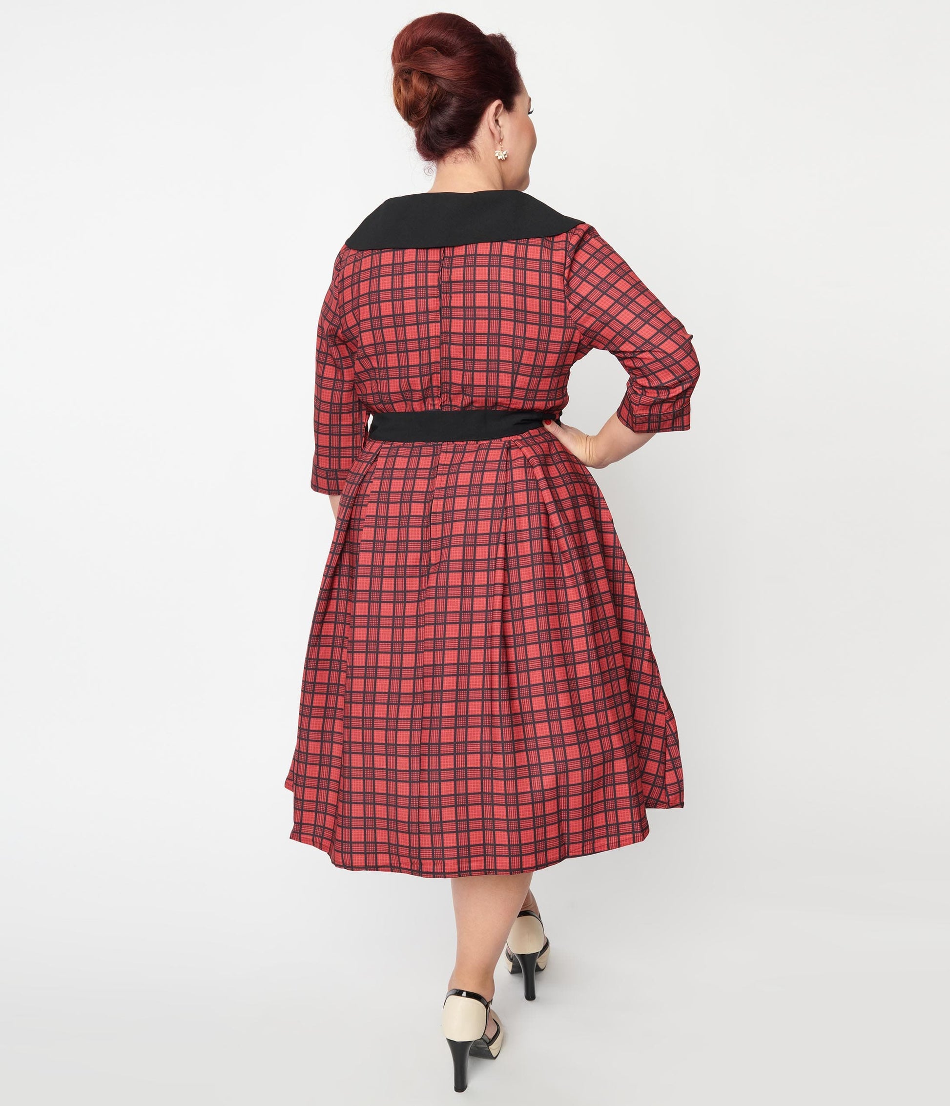 Plus Size Red Plaid Rakeel Swing Dress