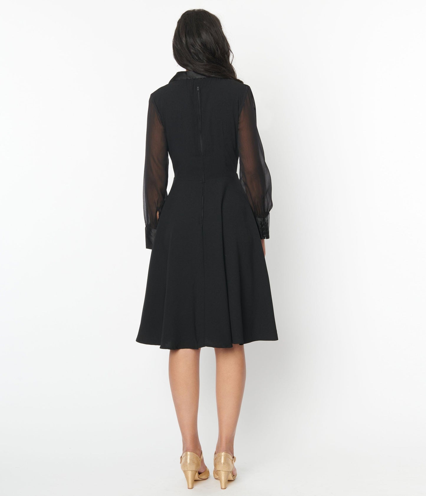 Black Polly Swing Dress