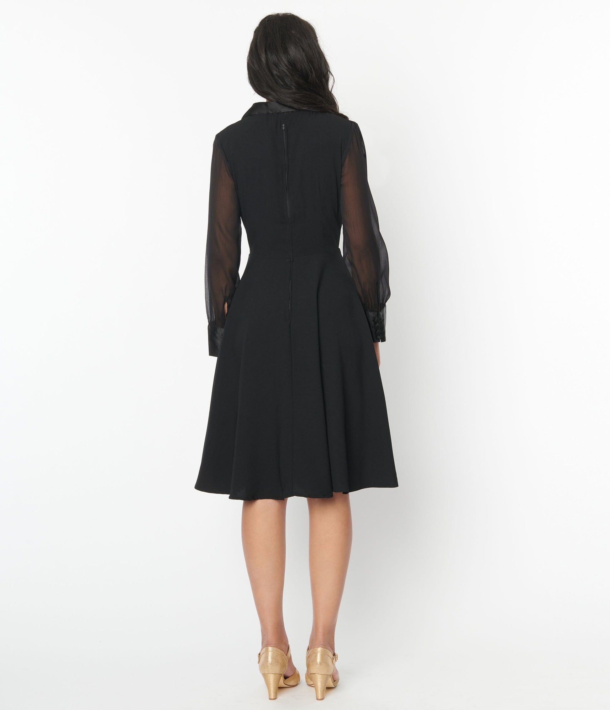 Black Polly Swing Dress