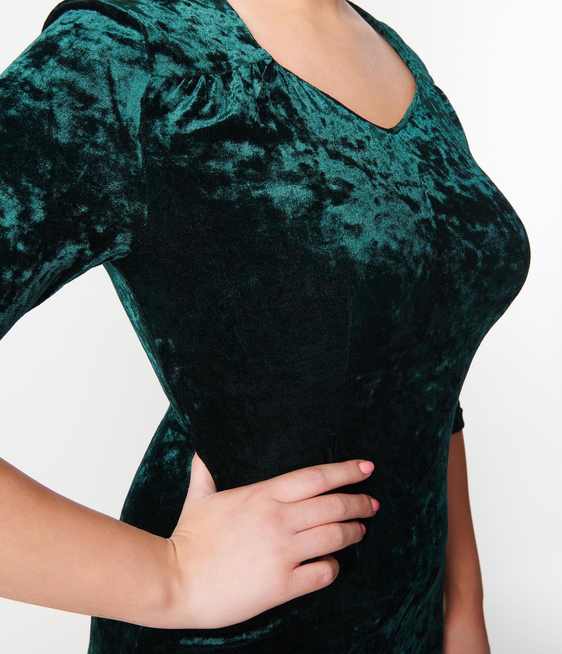 Emerald Velvet Wiggle Dress