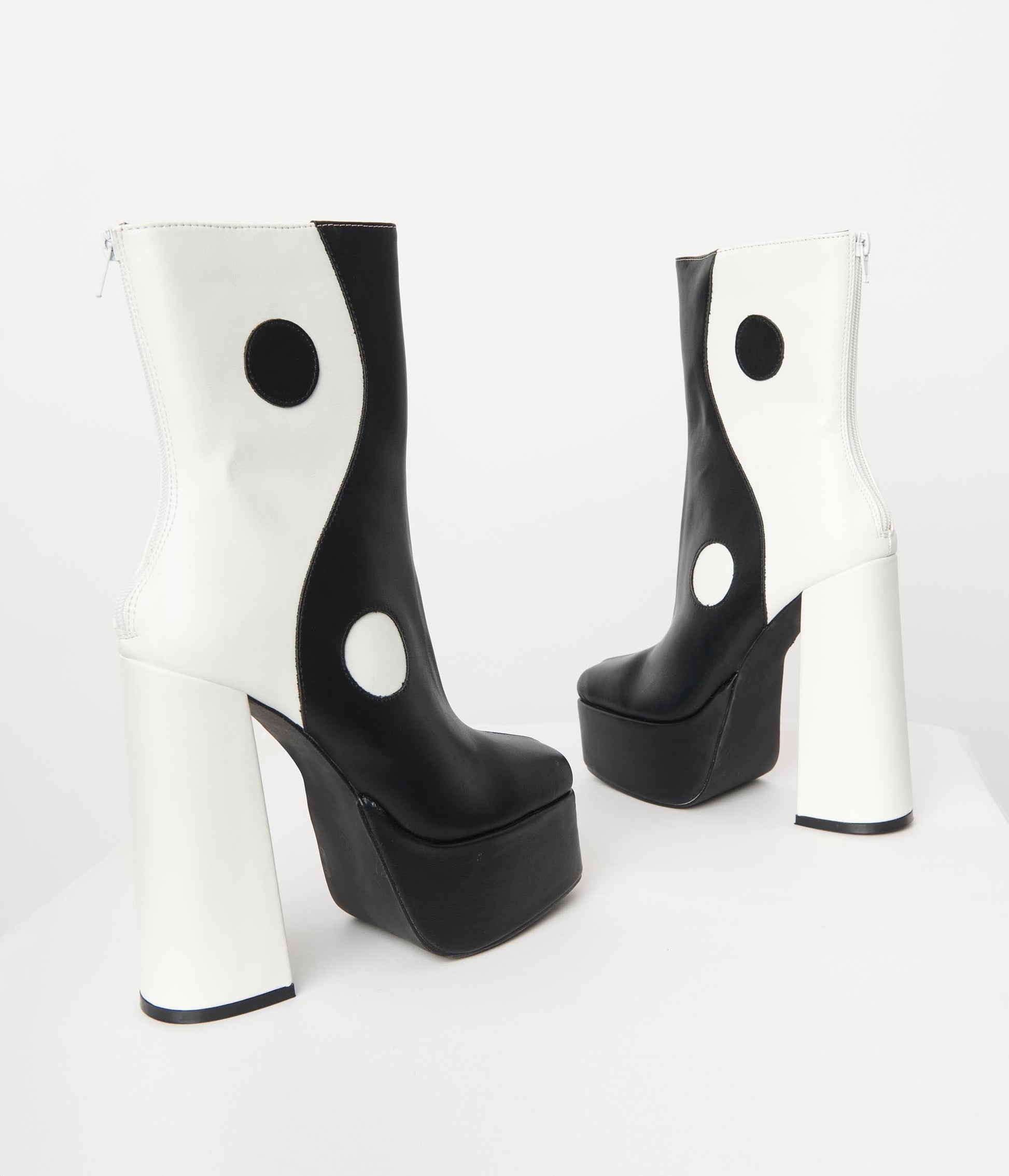 Black & White Yin Yang Platform Boots
