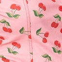Unique Vintage Plus Size Pink Denim & Cherry Print Fit & Flare Dress