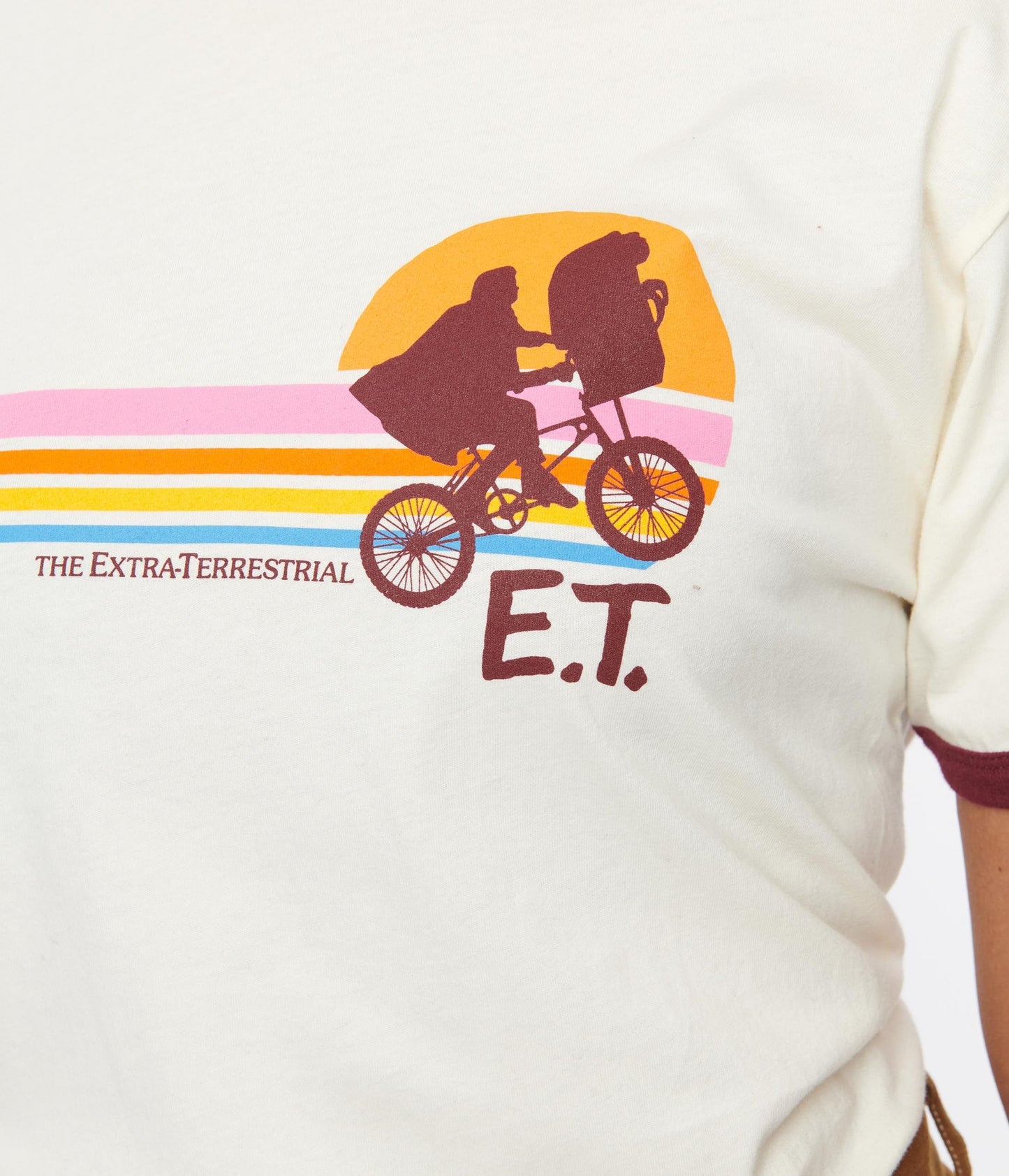 E.T. x Unique Vintage Rainbow Bike Graphic Ringer Tee