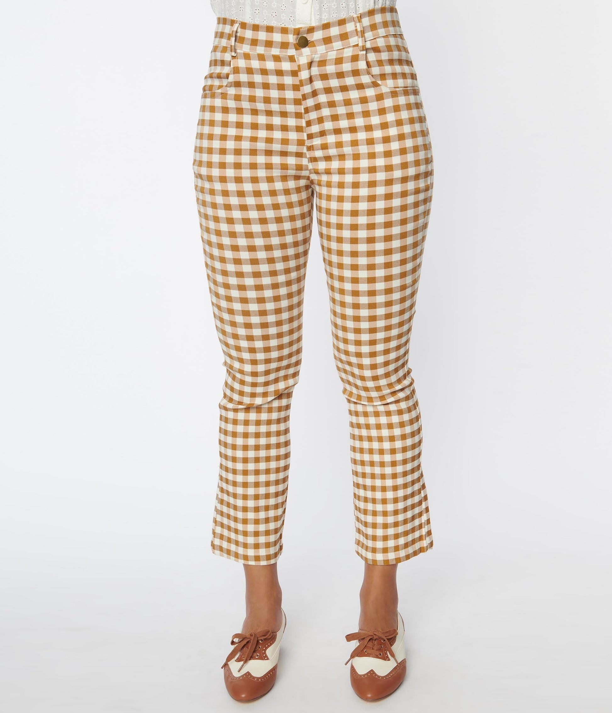 Mustard Gingham Pants