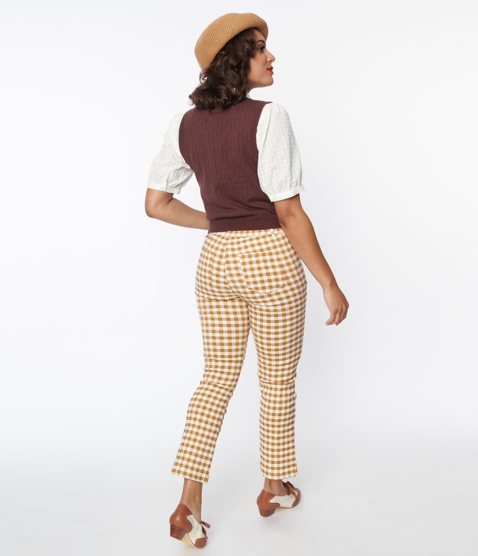 Mustard Gingham Pants