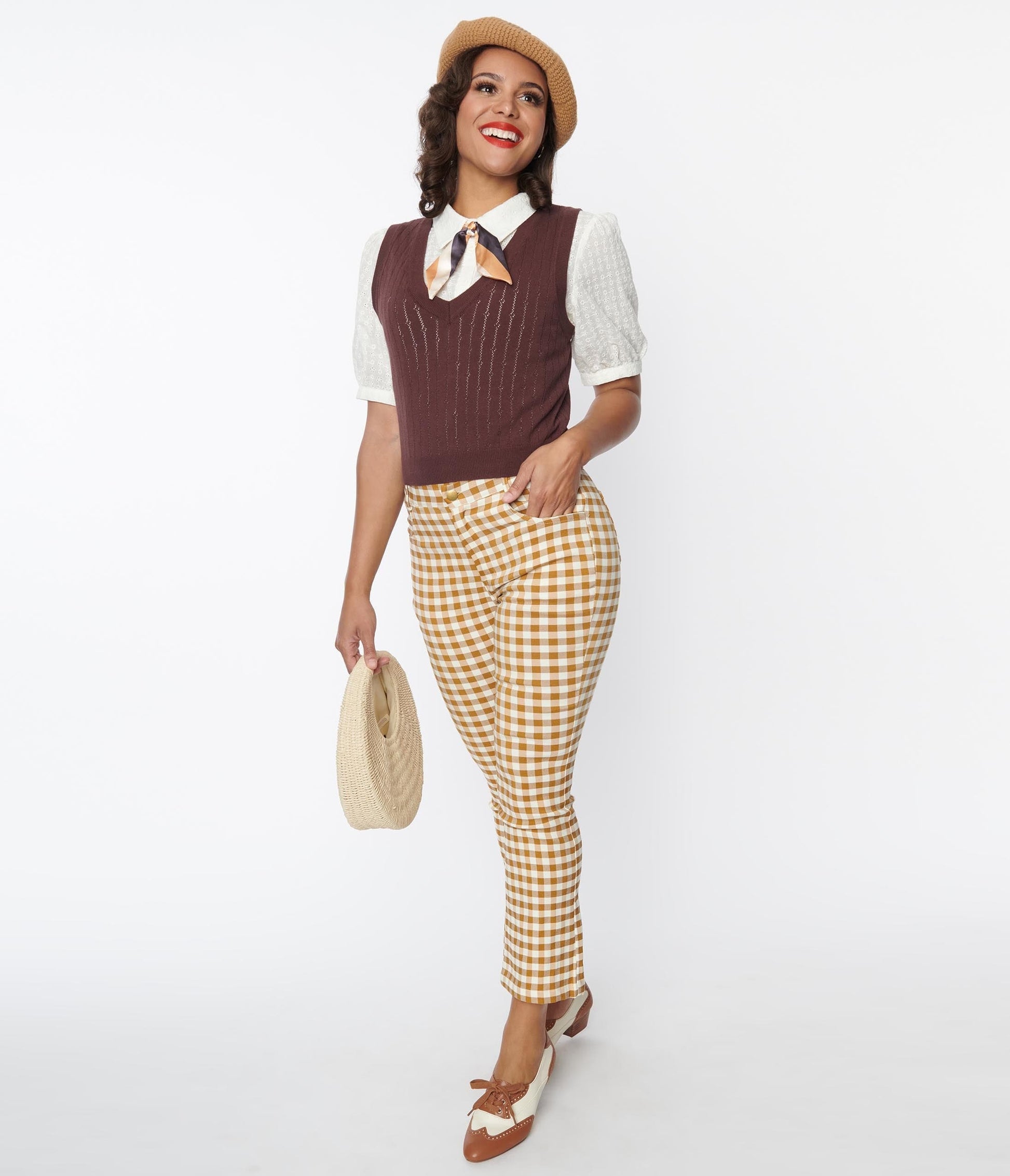 Mustard Gingham Pants
