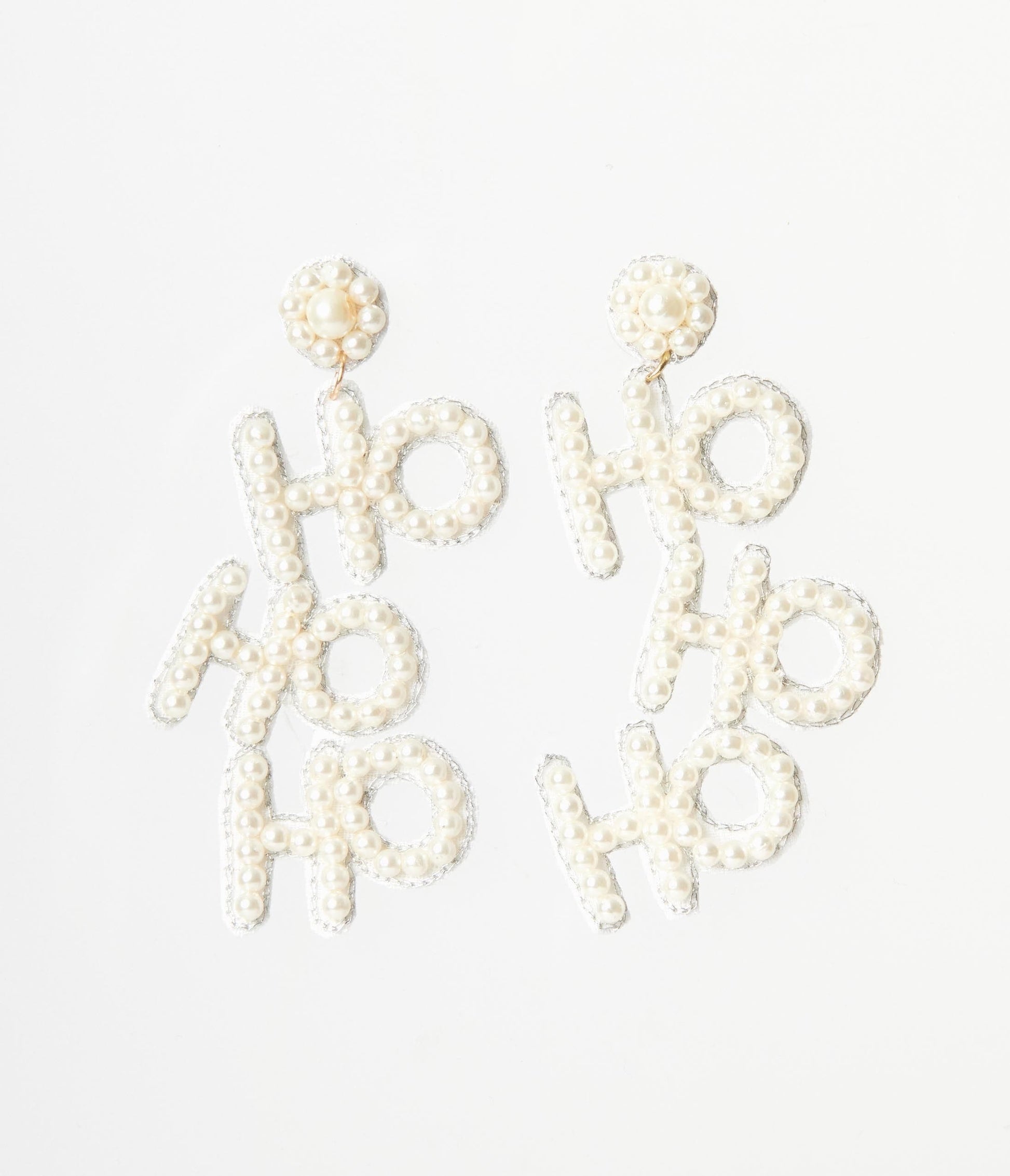 Ho Ho Ho Pearl Drop Earrings