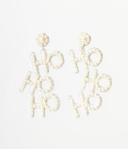 Ho Ho Ho Pearl Drop Earrings