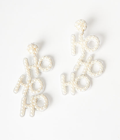 Ho Ho Ho Pearl Drop Earrings