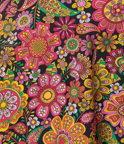Unique Vintage Kaleidoscope Floral Skirted Wendy Swimsuit