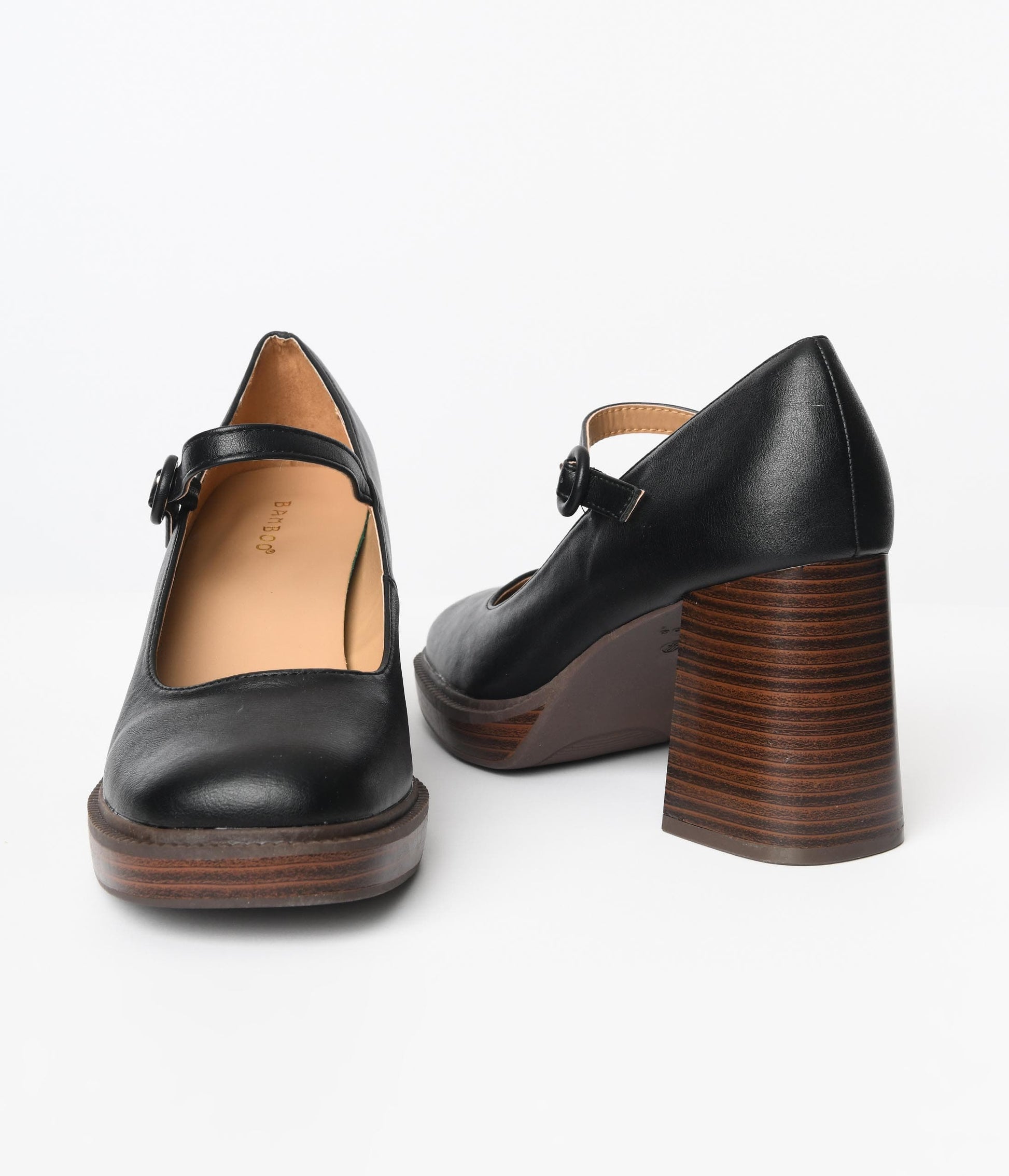 Black Mary Jane Block Heels