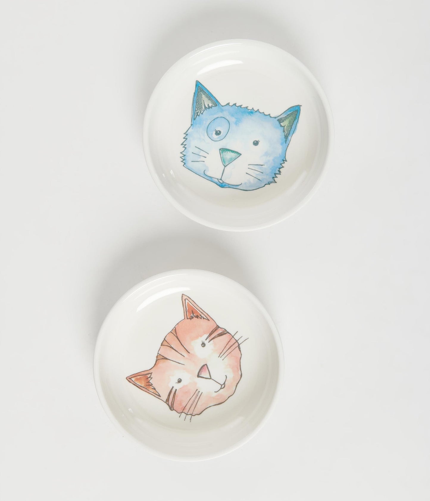 Watercolor Cat Pet Bowl Set