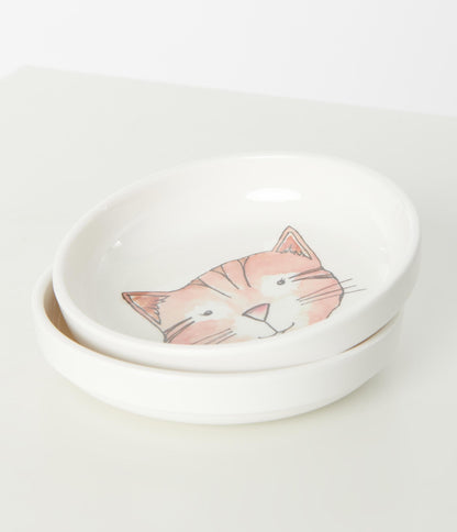 Watercolor Cat Pet Bowl Set