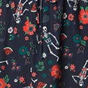 Unique Vintage Black Tropical Skeleton Daryl Skort