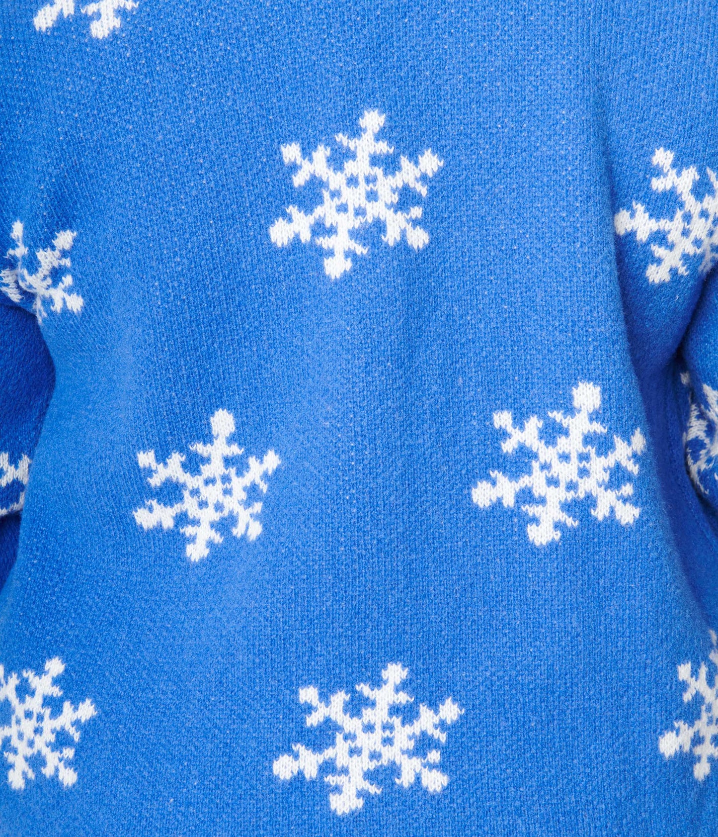 Plus Size Blue & Snowflake Open Cardigan