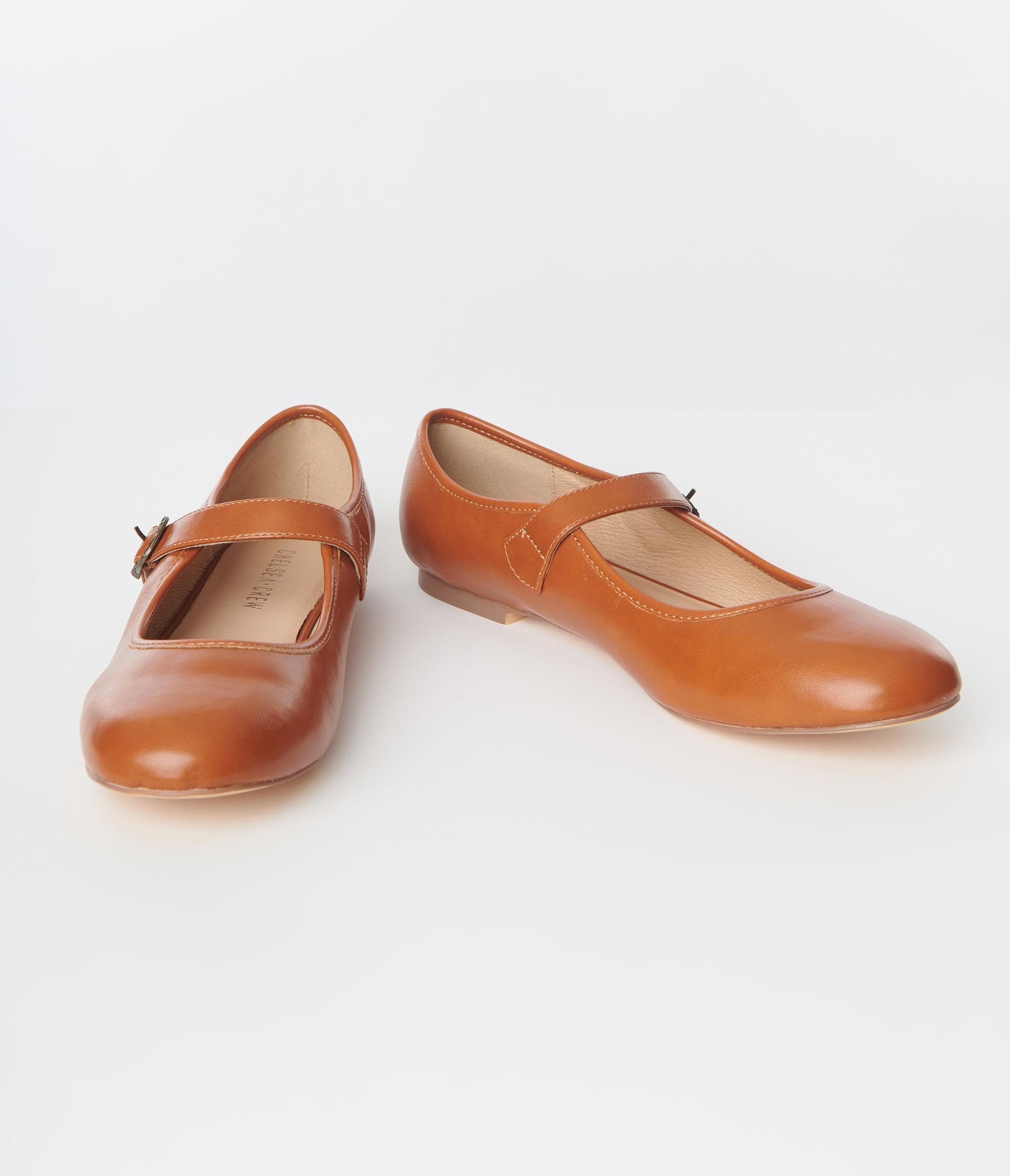 Chelsea Crew Brown Leatherette Mary Jane Flats