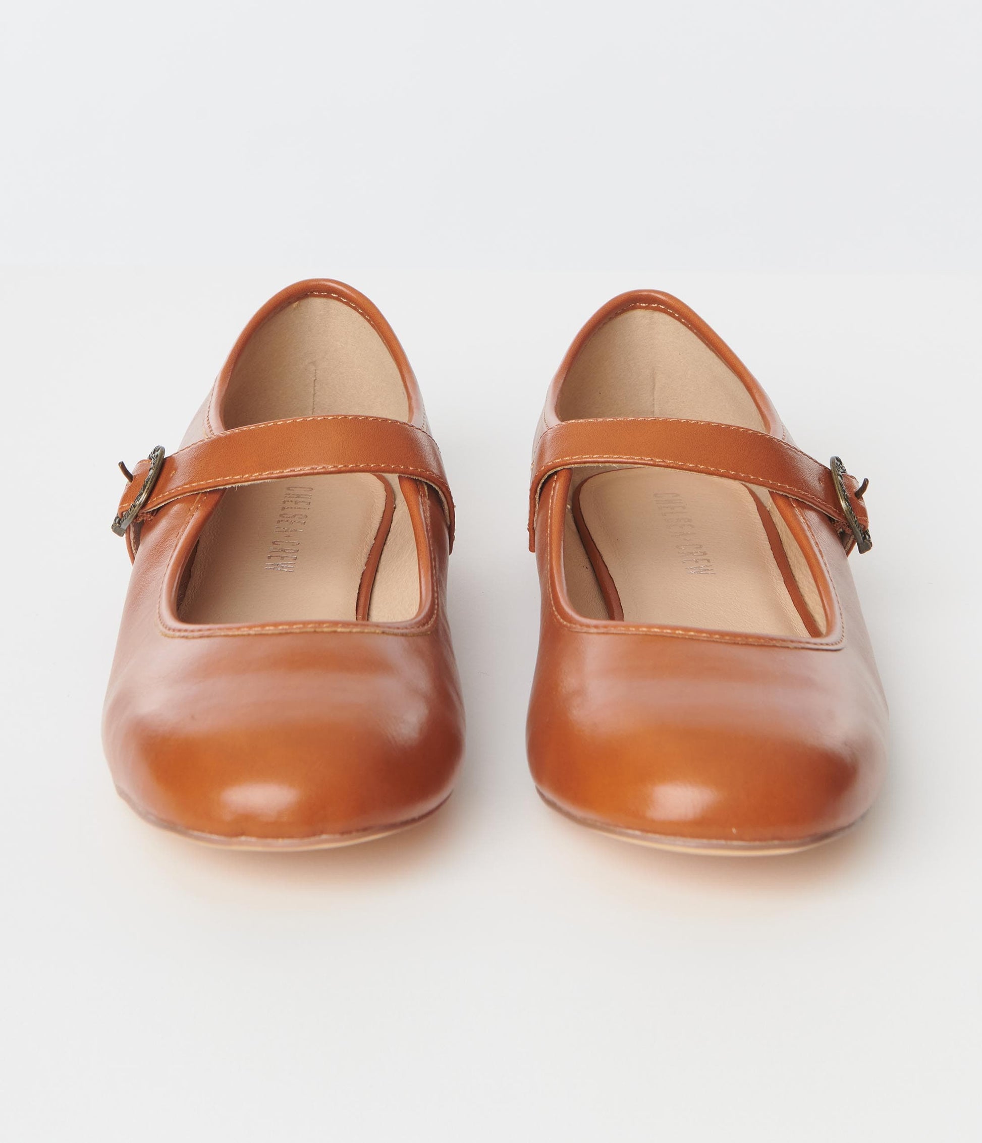 Chelsea Crew Brown Leatherette Mary Jane Flats