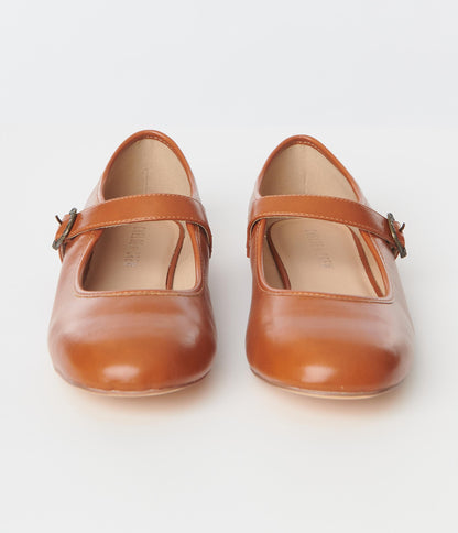 Chelsea Crew Brown Leatherette Mary Jane Flats