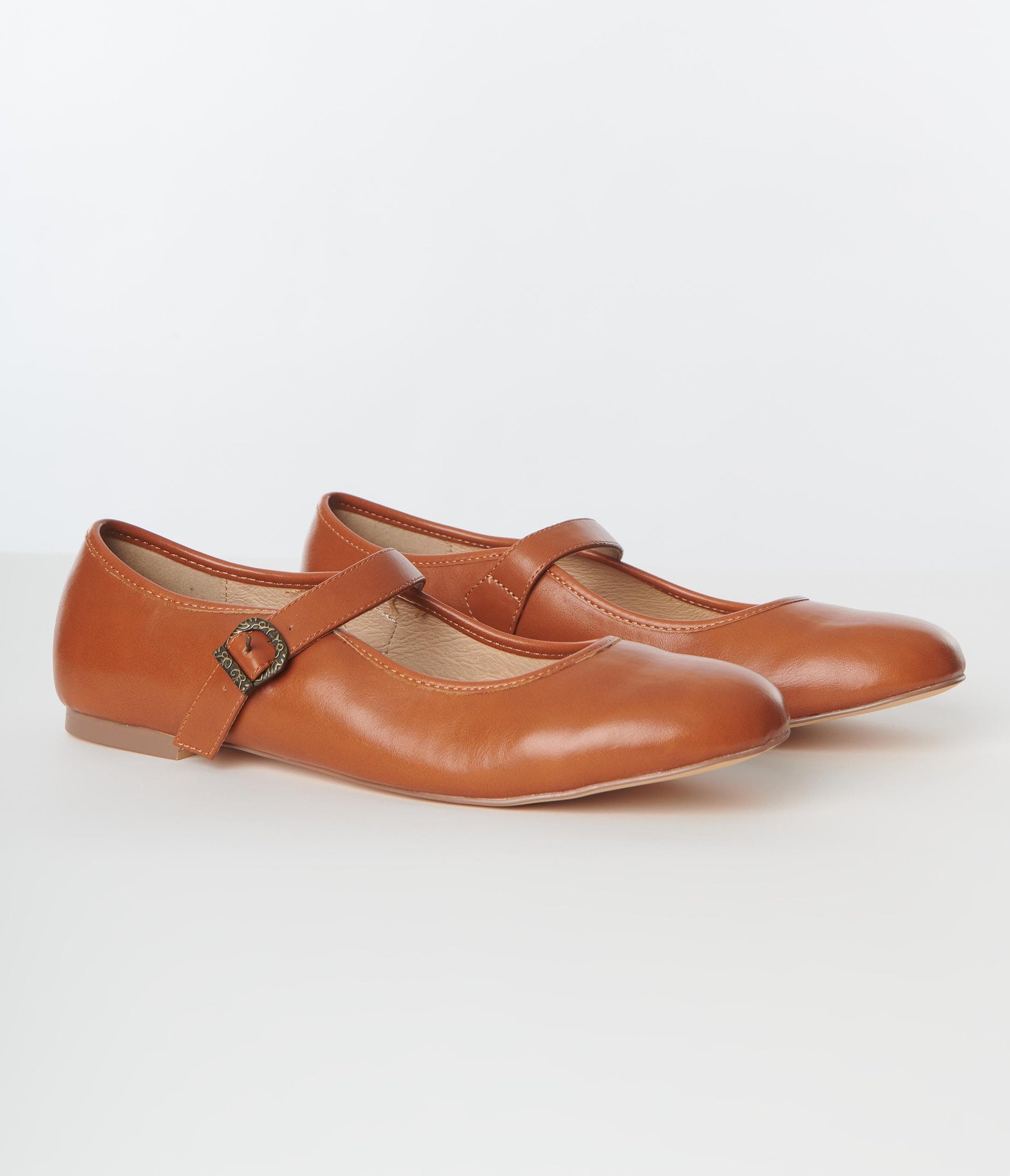 Chelsea Crew Brown Leatherette Mary Jane Flats