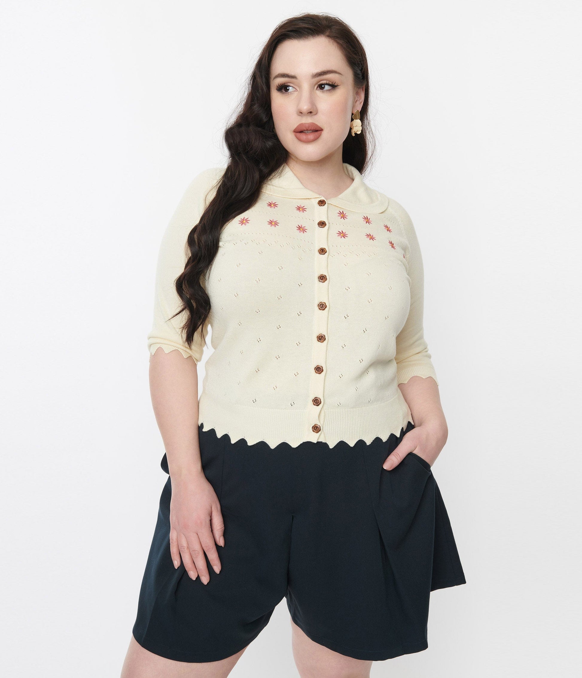 Ivory Floral Cardigan