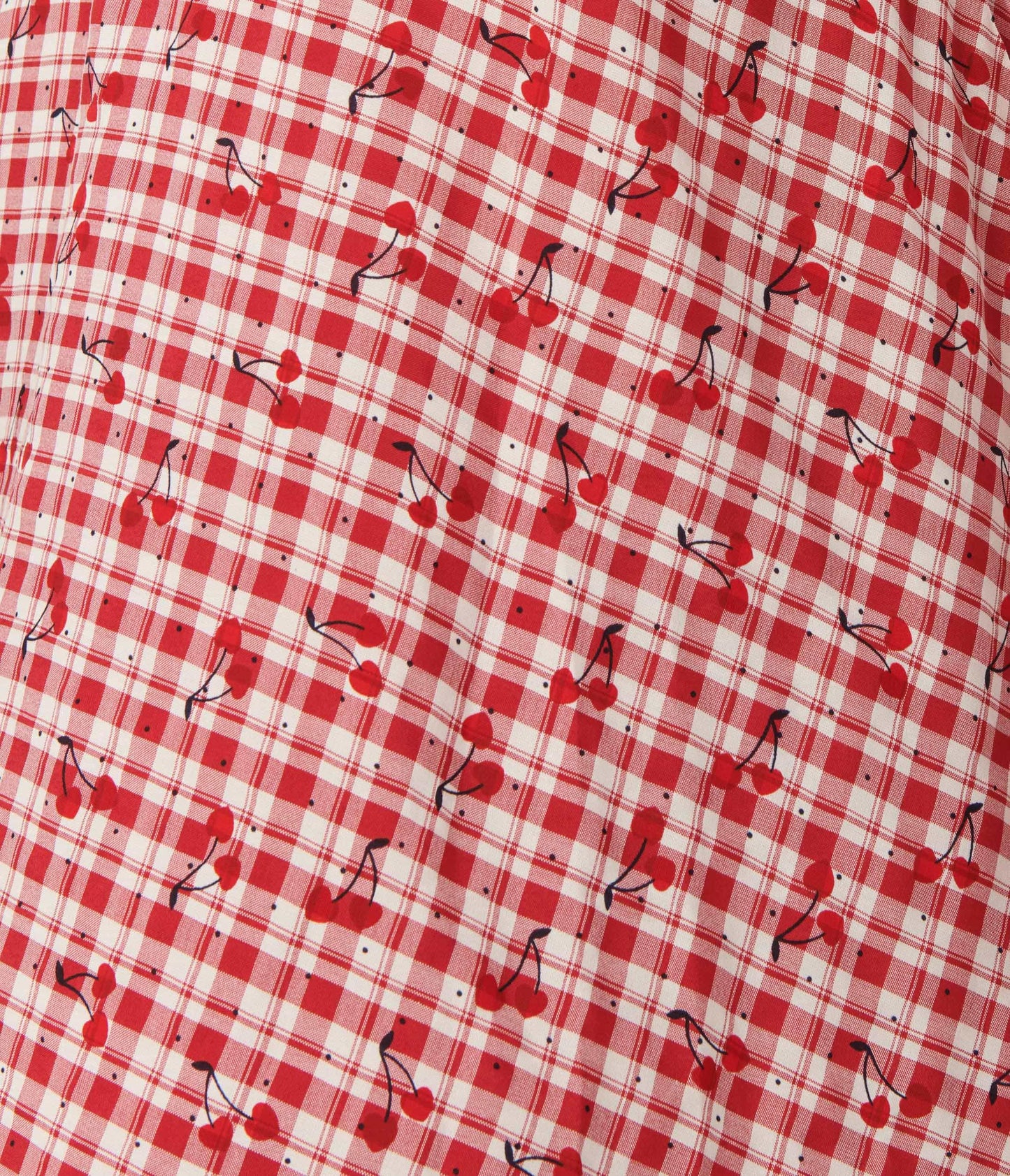 1950s Red Gingham Sweet Cherry Swing Dress