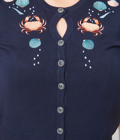 Navy Blue Summer Beach Cardigan