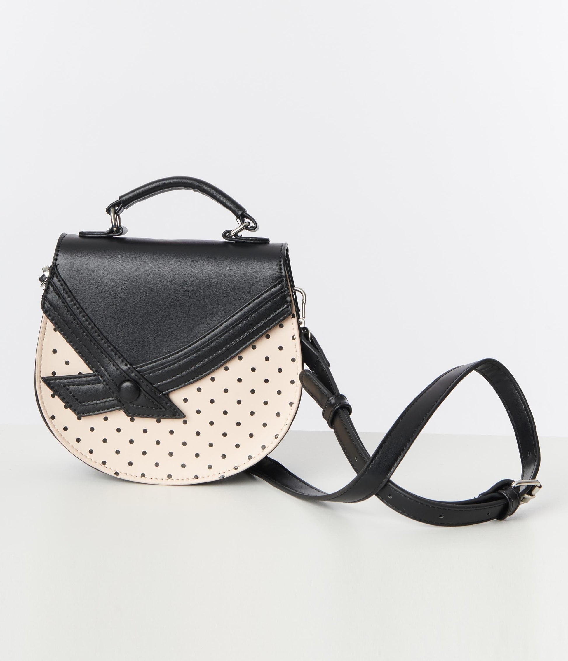 Light Pink & Black Polka Dot Hello Sunshine Handbag