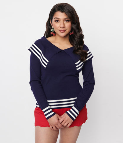Navy & White Sailor Sweater