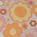 Smak Parlour Orange Mod Bloom Long Hair Scarf