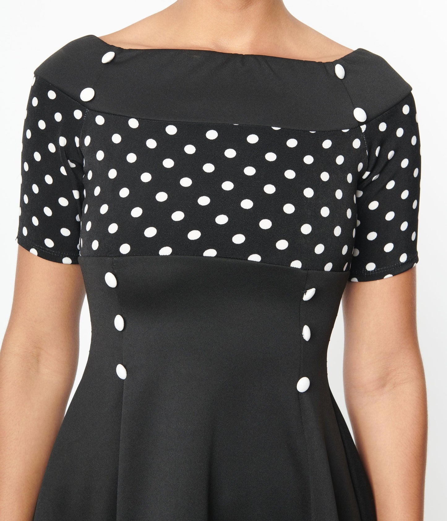 Black & White Polka Dot Lily Flare Dress