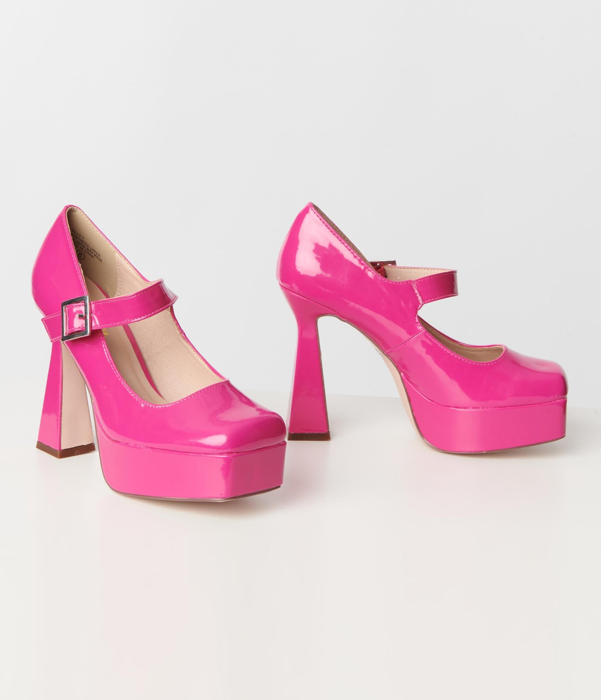 Hot Pink Patent Mary Jane Heels