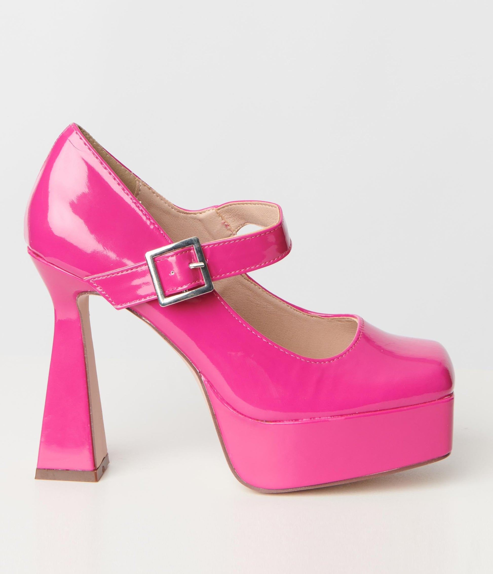 Hot Pink Patent Mary Jane Heels