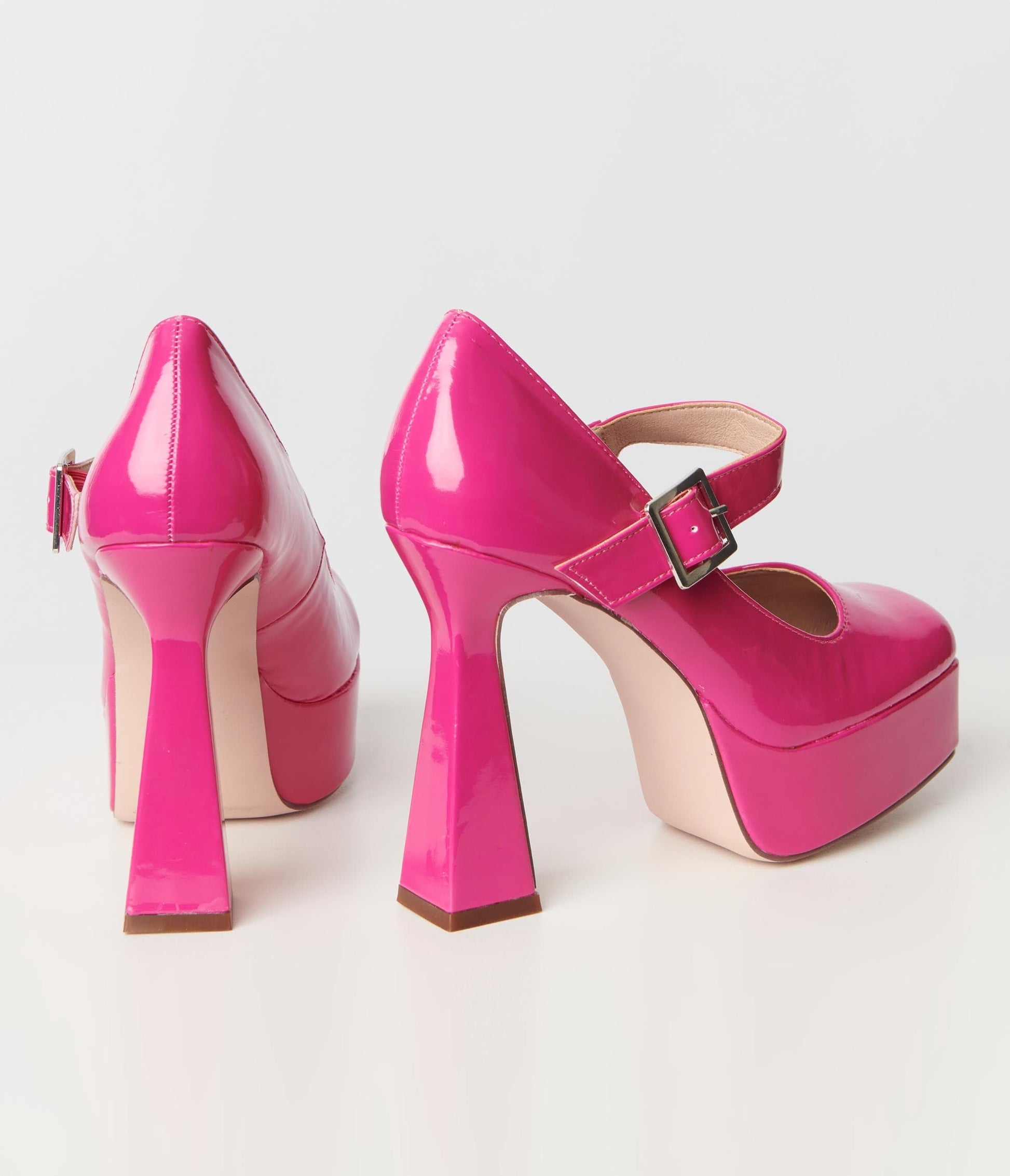 Hot Pink Patent Mary Jane Heels