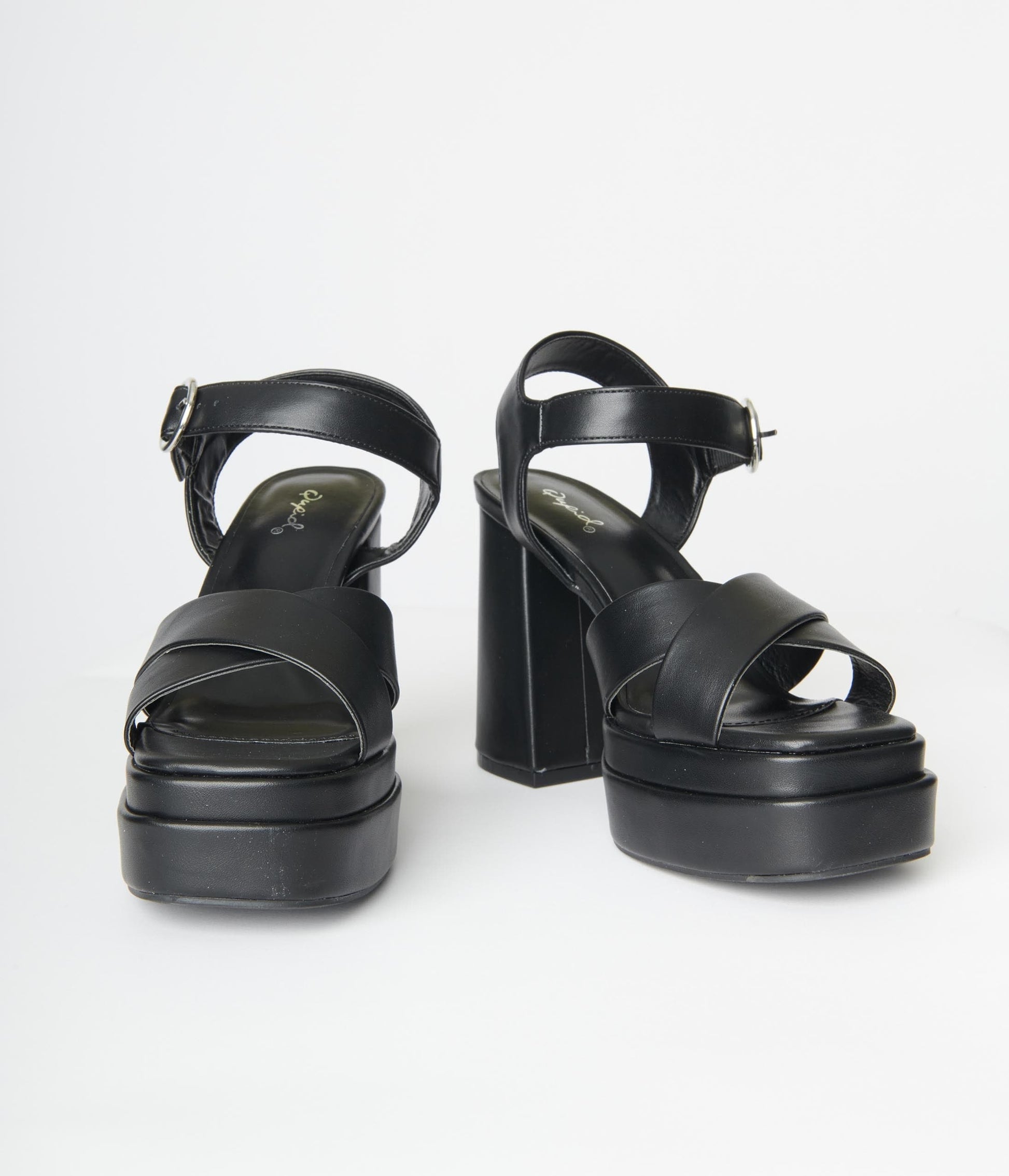 Black Platform Heel Sandals