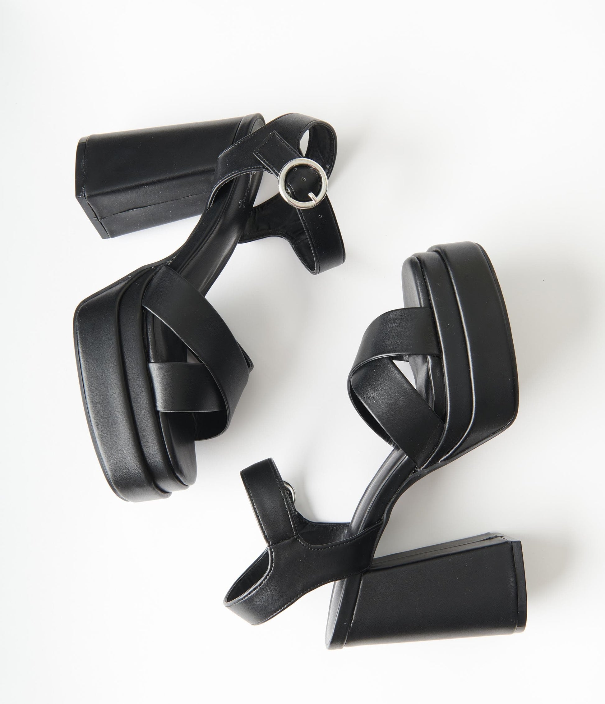 Black Platform Heel Sandals