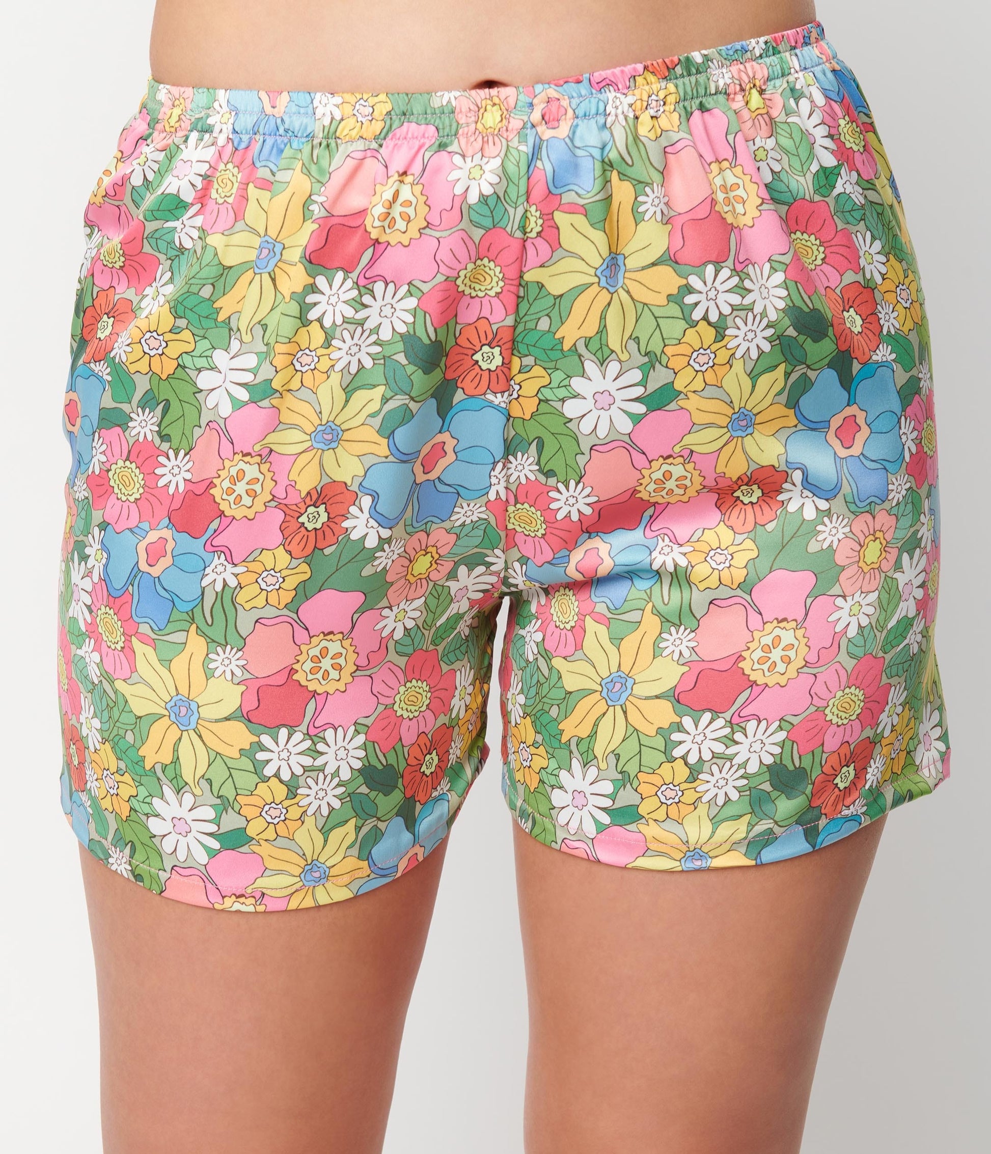 Flowerland Satin Pajama Set