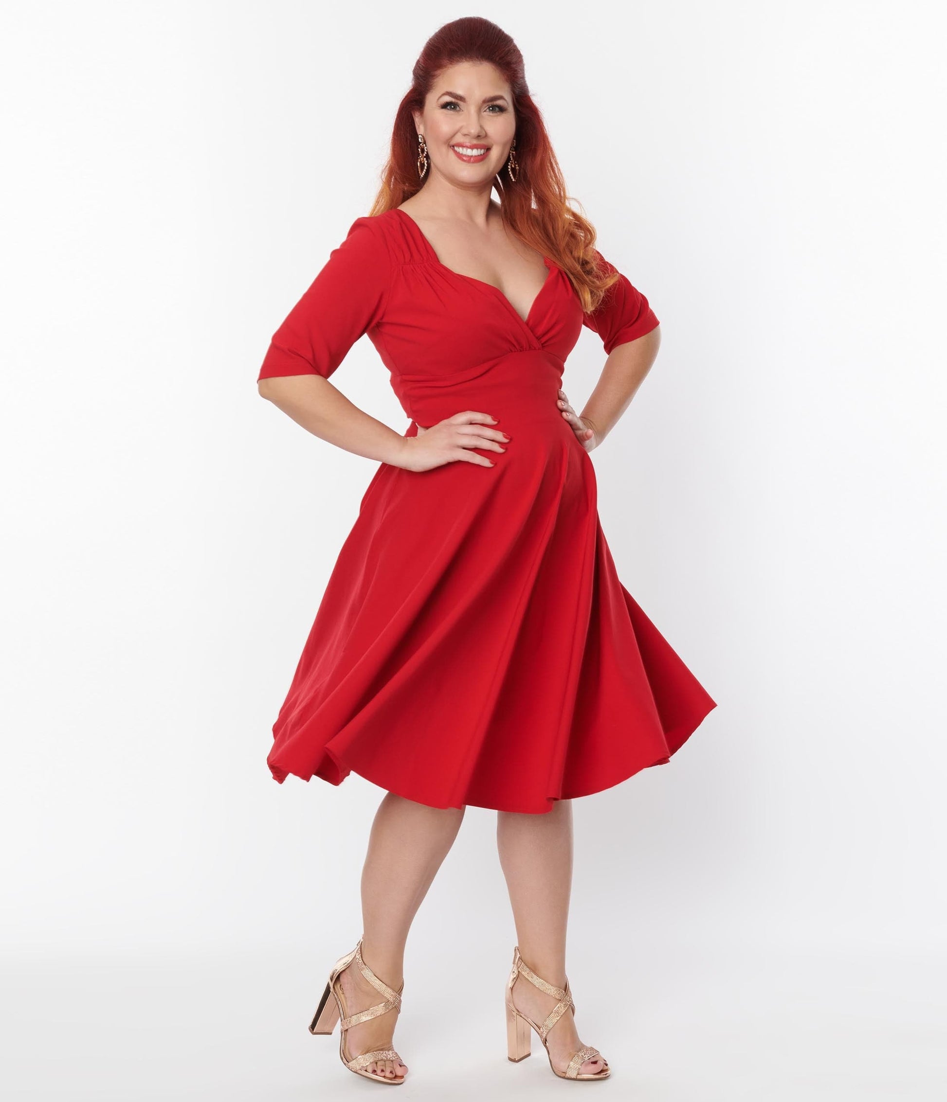 Collectif Plus Size Red Trixie Doll Dress