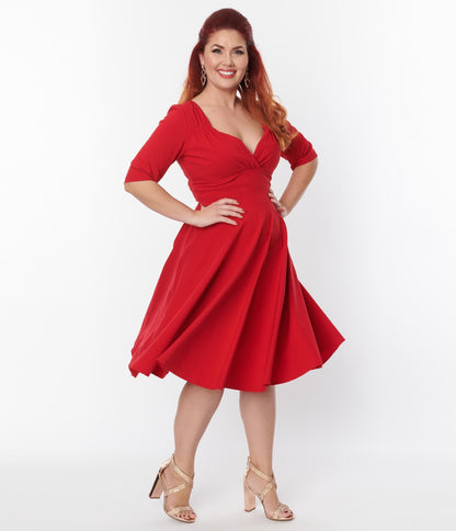 Collectif Plus Size Red Trixie Doll Dress
