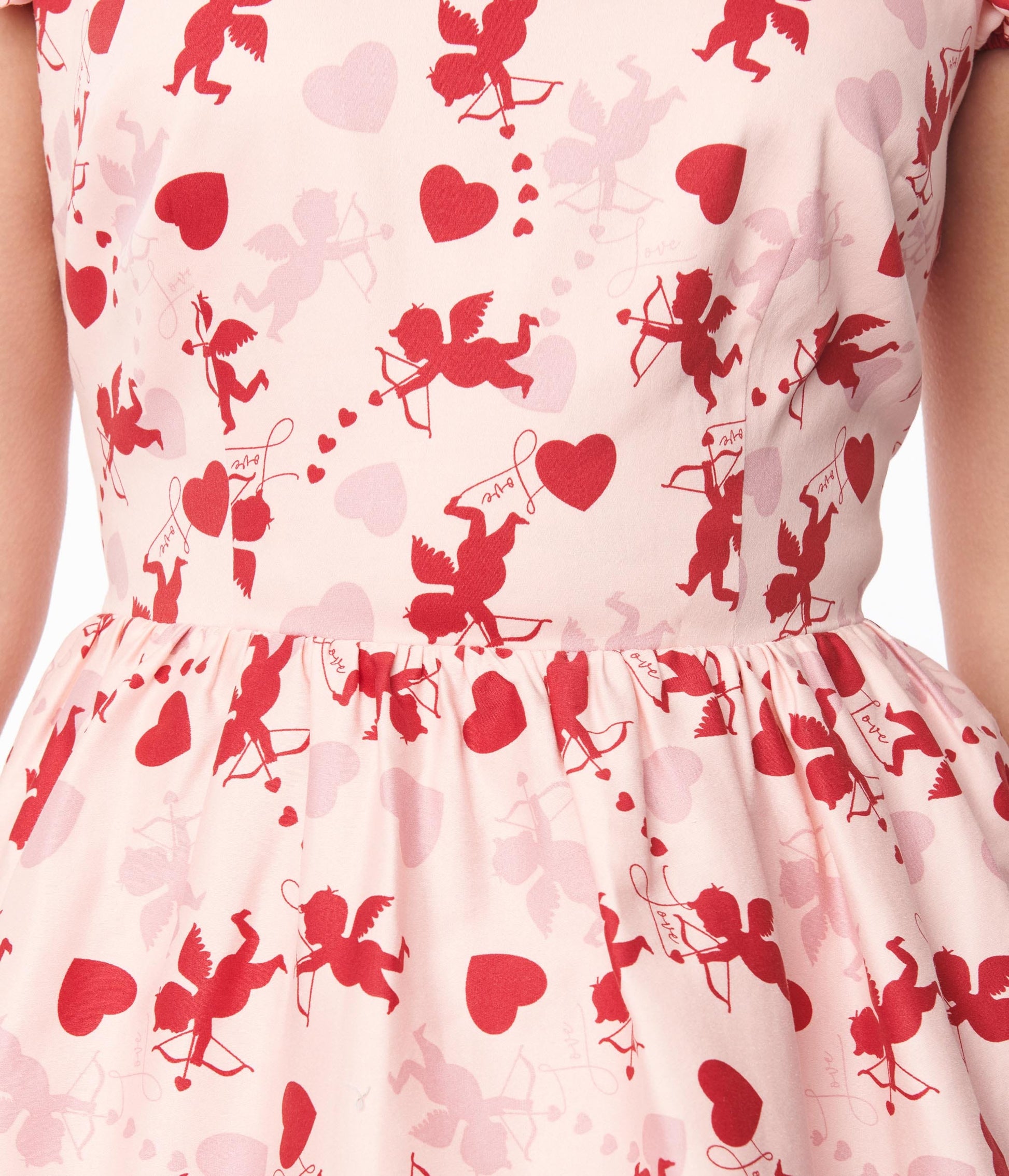 Collectif Pink Demira Cupid Swing Dress