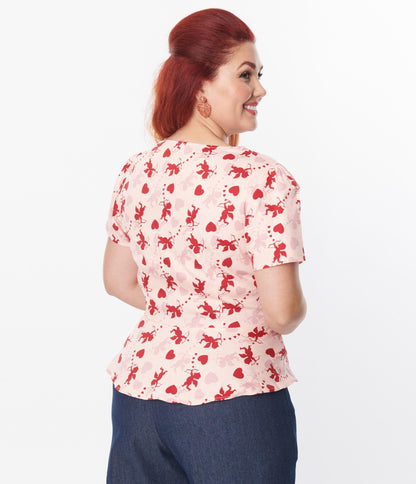 Collectif Plus Size Pink Sibley Cupid Top