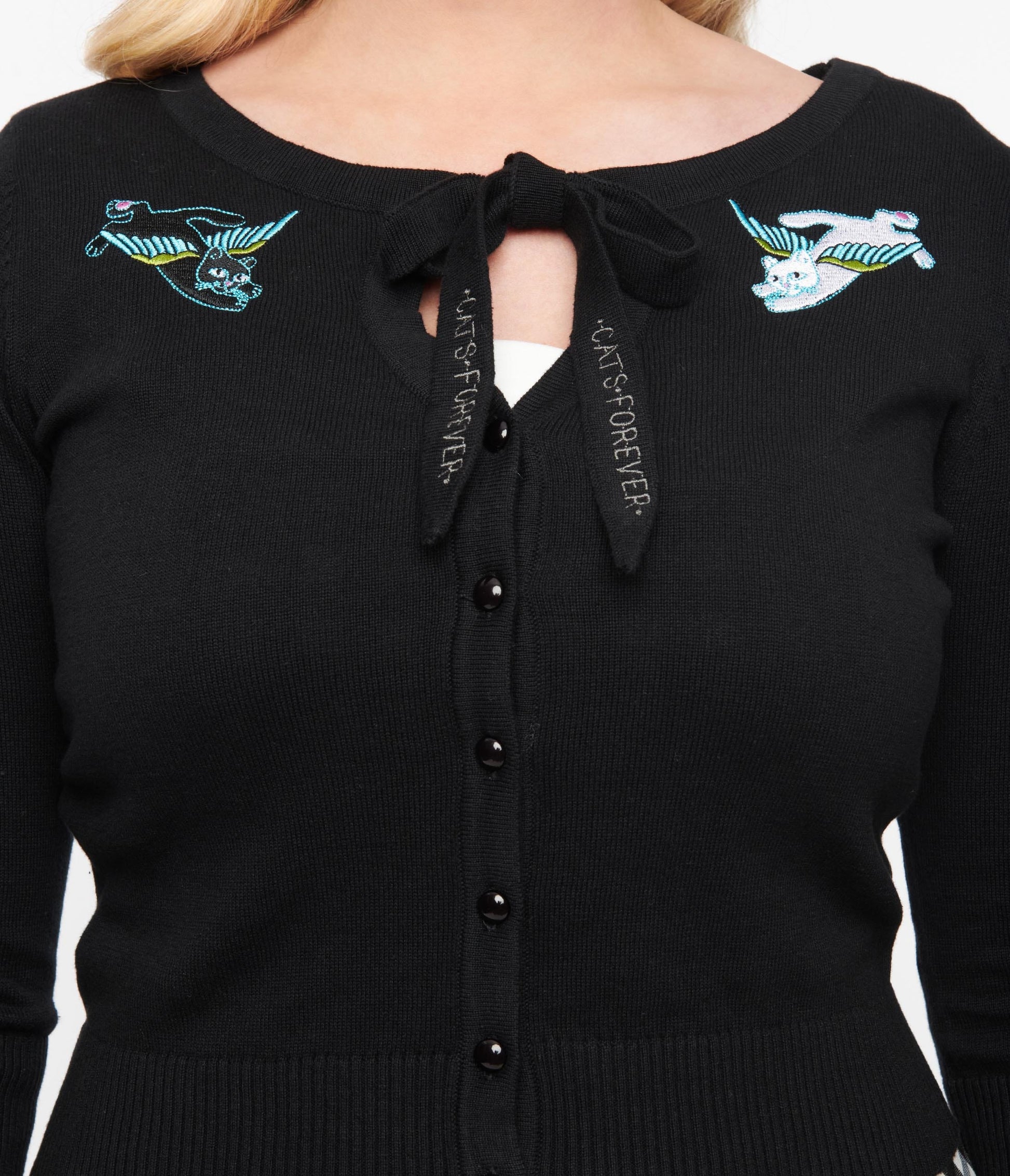 Collectif Black Cats Forever Charlene Cardigan