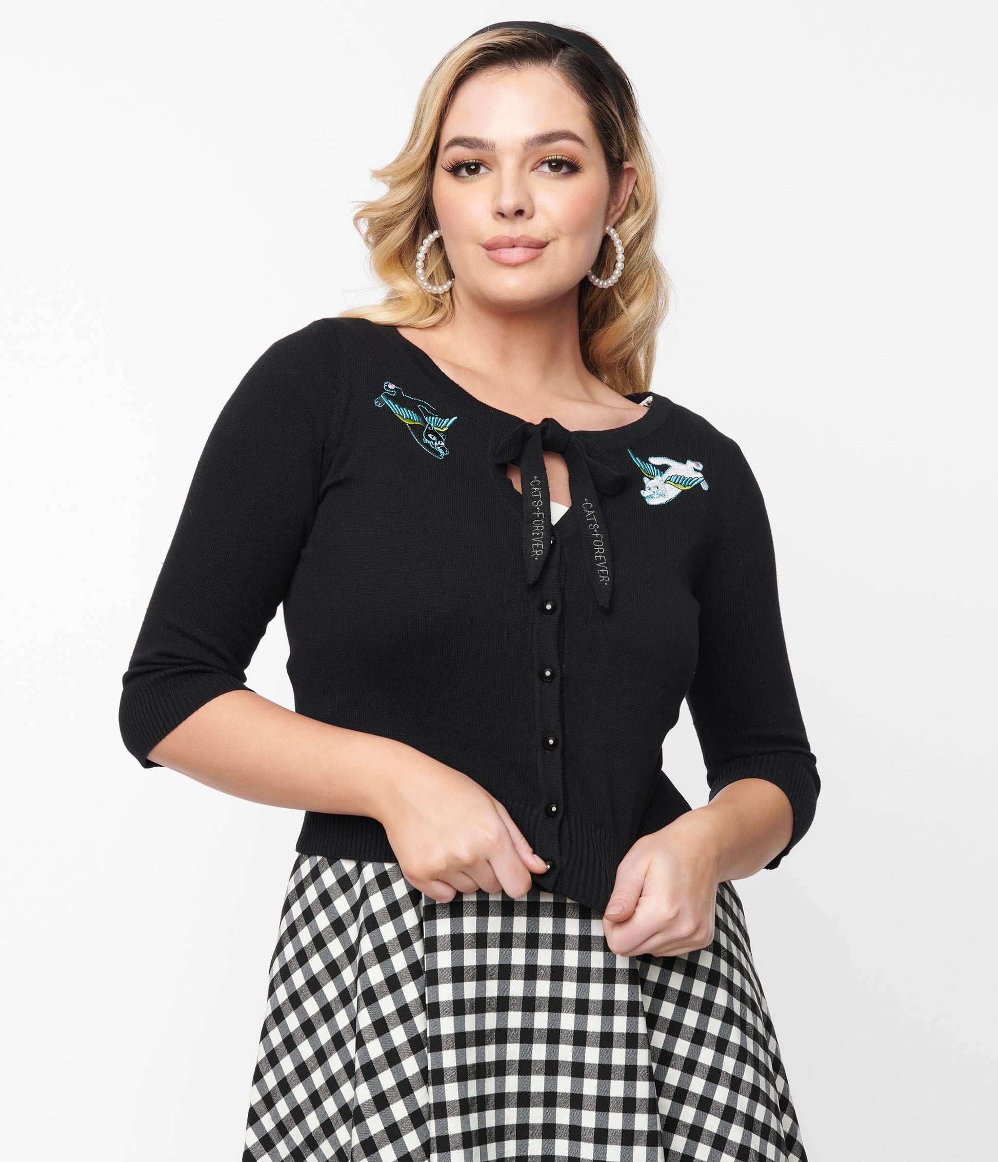 Collectif Black Cats Forever Charlene Cardigan