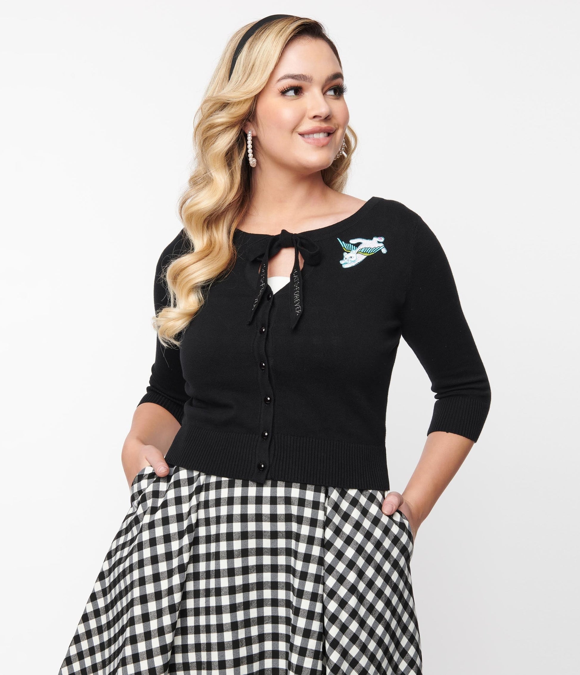 Collectif Black Cats Forever Charlene Cardigan