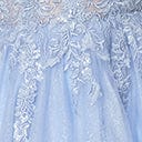 Light Blue Floral Chiffon Ball Gown