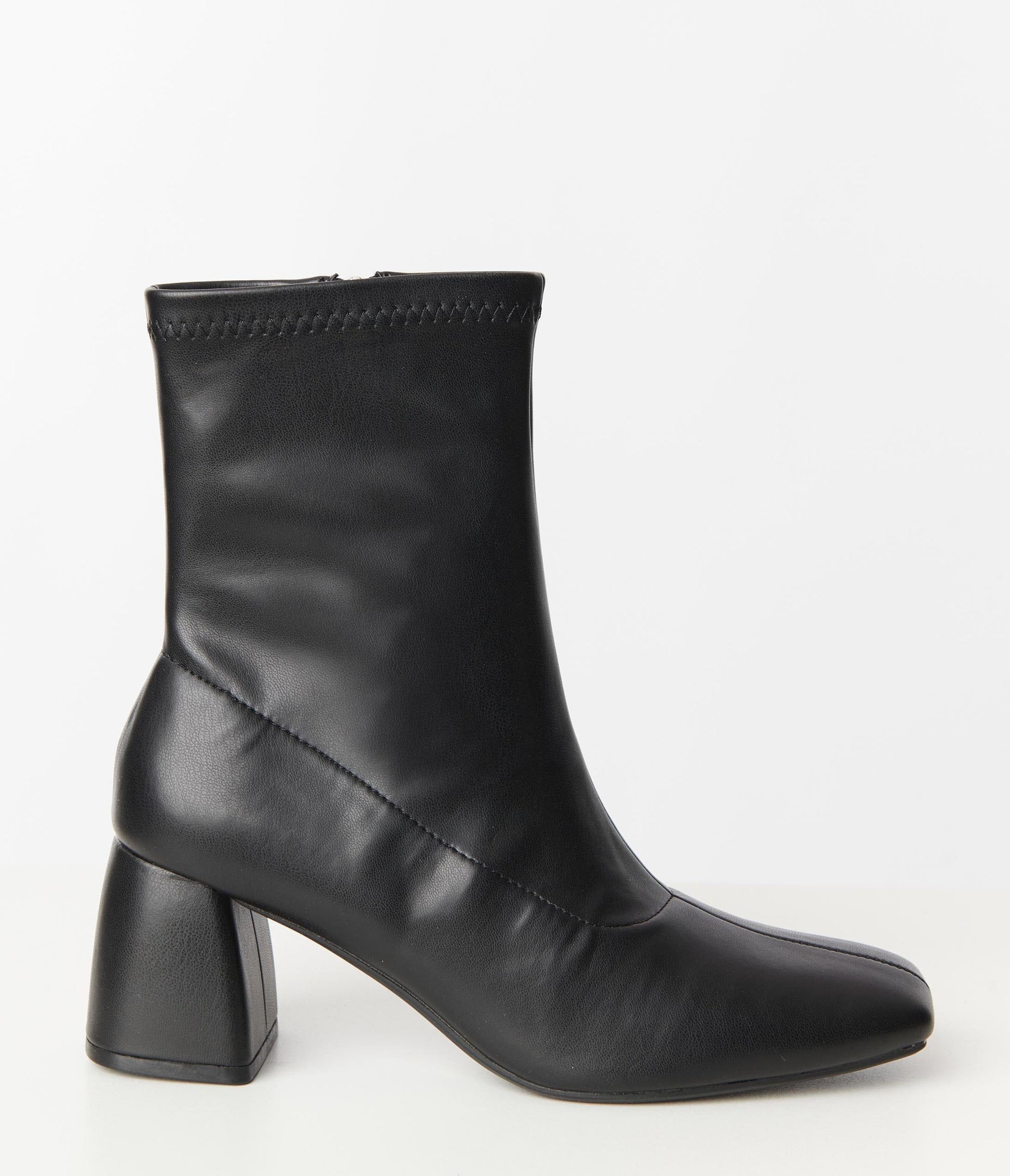 Black Leatherette Booties