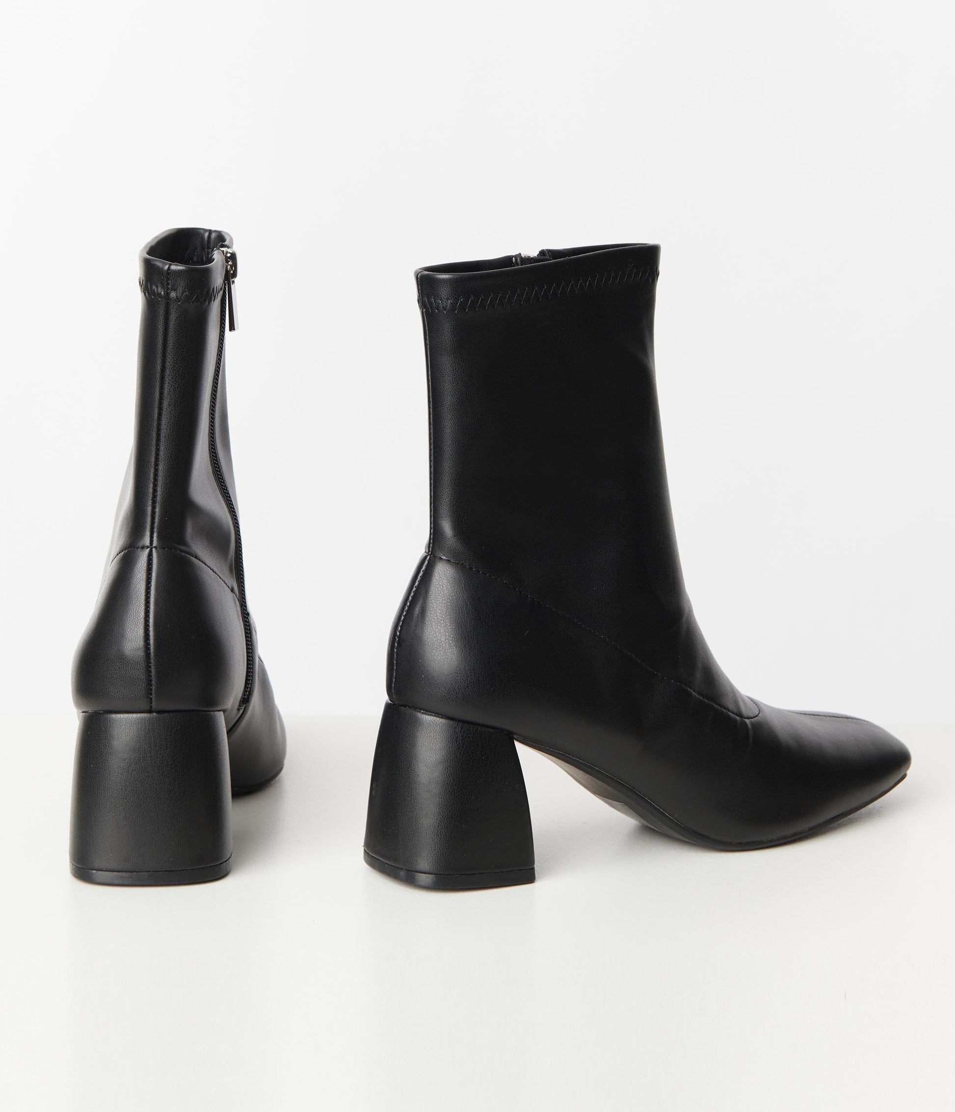 Black Leatherette Booties