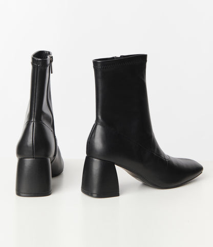 Black Leatherette Booties