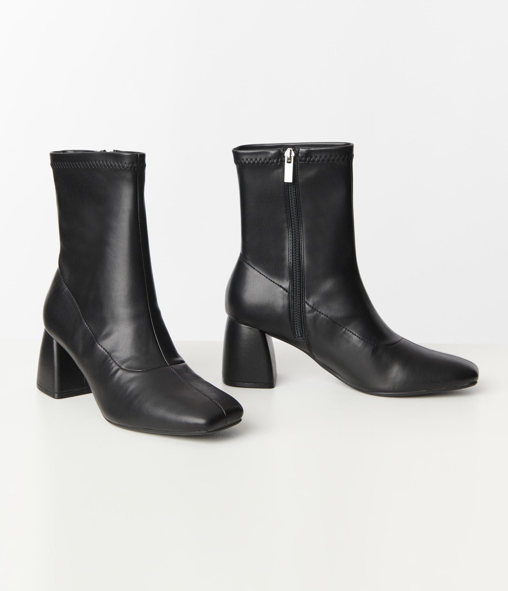 Black Leatherette Booties