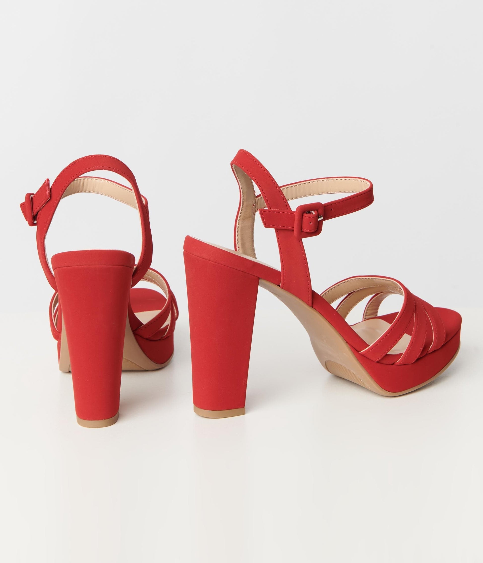 Lipstick Red Platform Heel Sandals