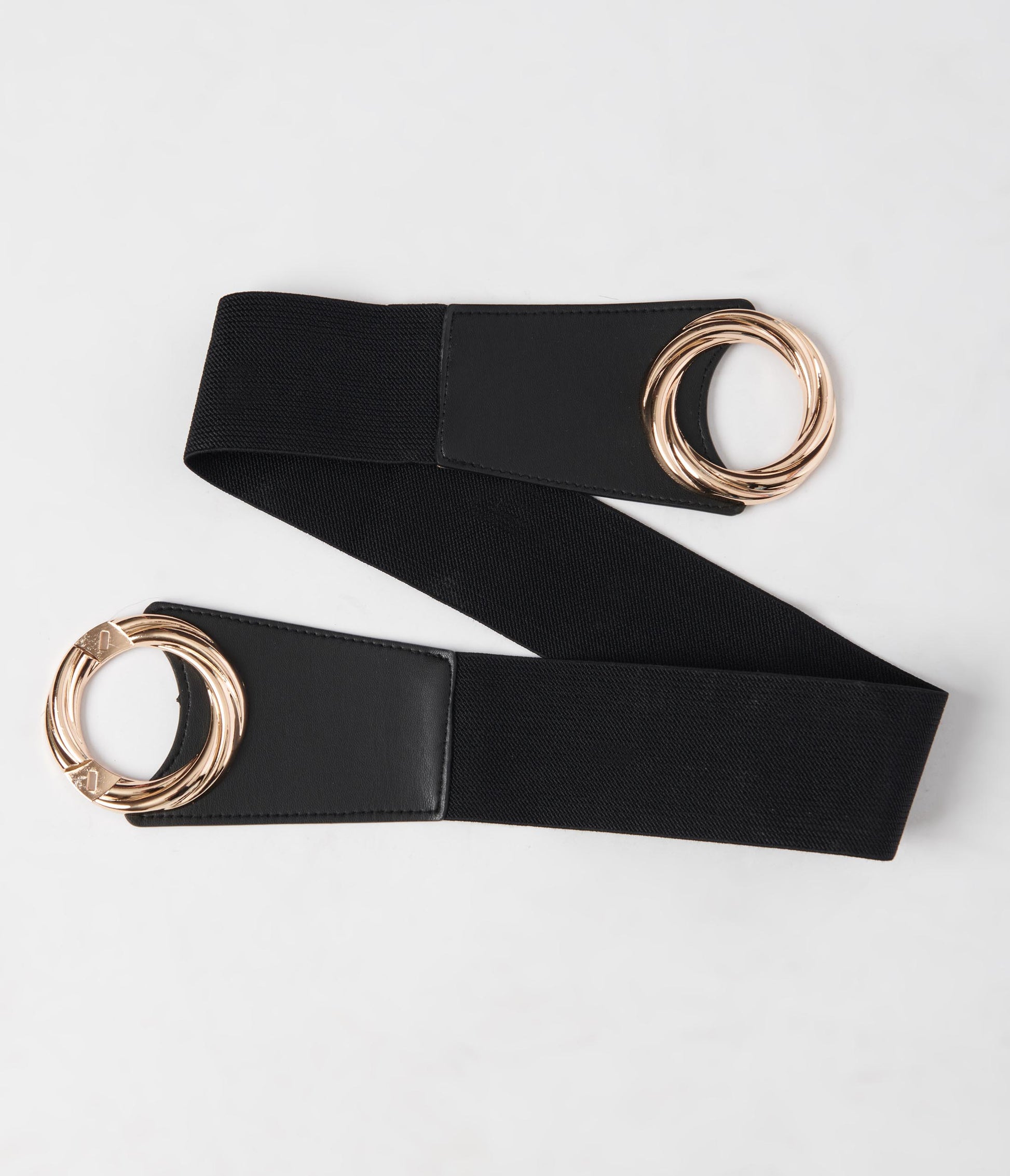 Black Gold Infinity Buckle Cinch Belt